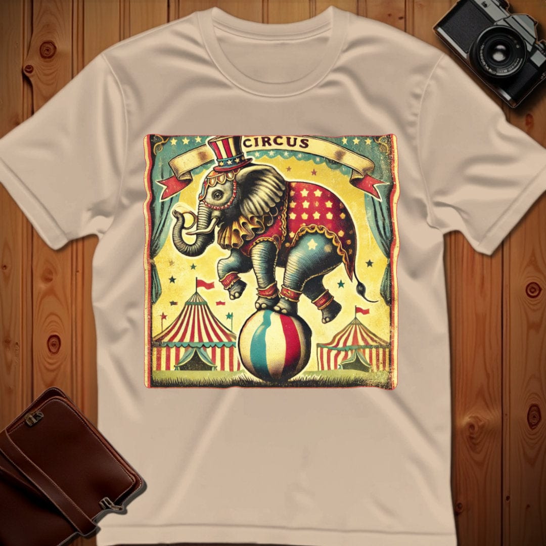 Elephant Tee β Vintage Circus β Bold Vibrant Art