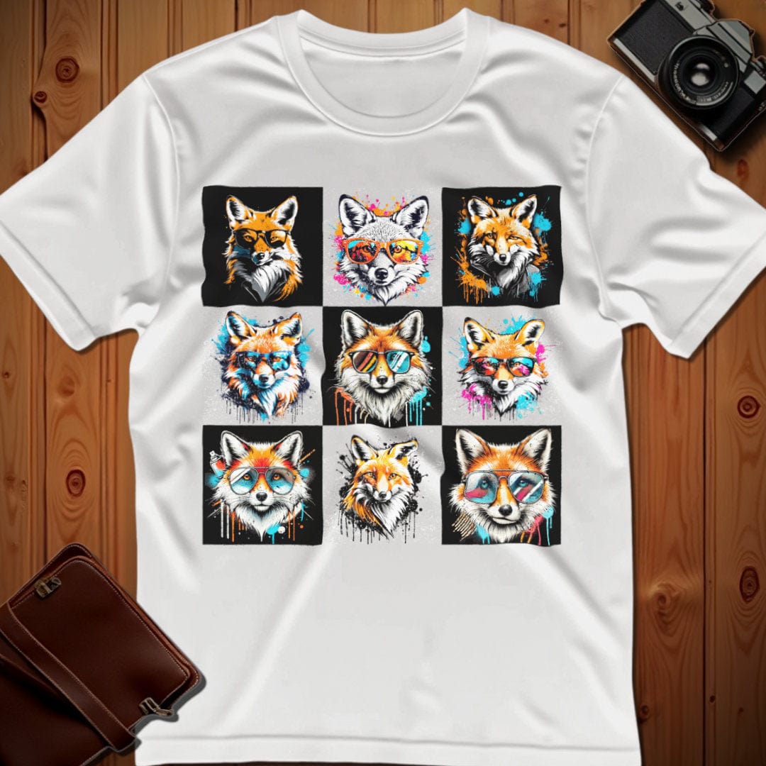 Fox Tee β Checkerboard β Bold Vibrant Art