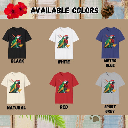 Parrot Tee – Geometric – Bold Vibrant Art