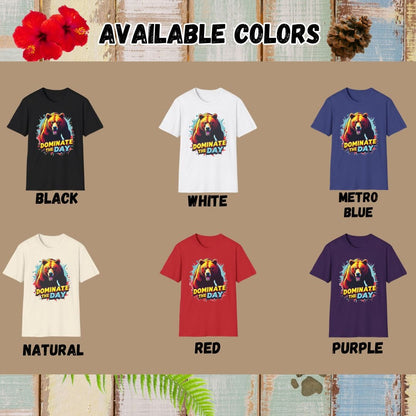 Bear Tee – Dominate the Day – Bold Vibrant Art