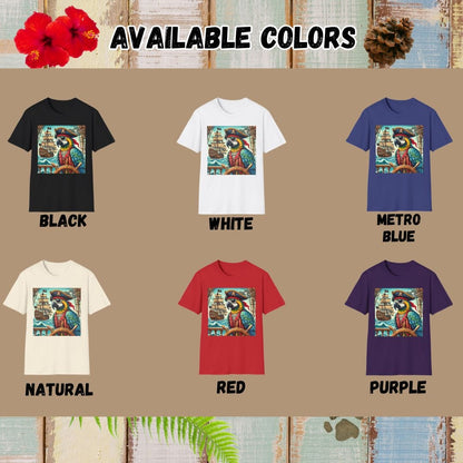 Parrot Tee – Pirate – Bold Vibrant Art | Festival & Party Wear