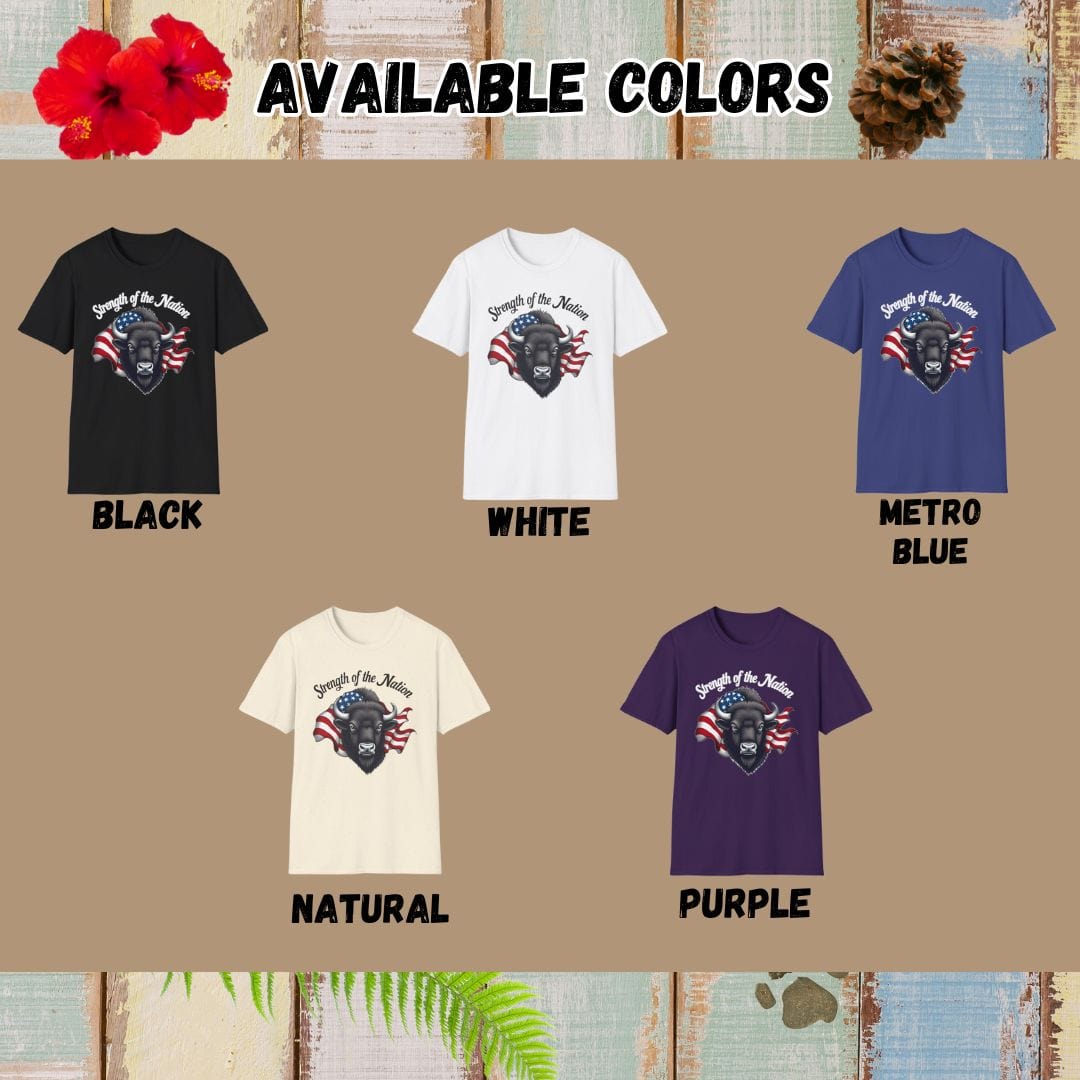 Bison Tee – Strength of the Nation – Bold Vibrant Art