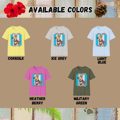 Saige Antelope Tee – Stay Wild Stay Cozy – Bold Vibrant Art