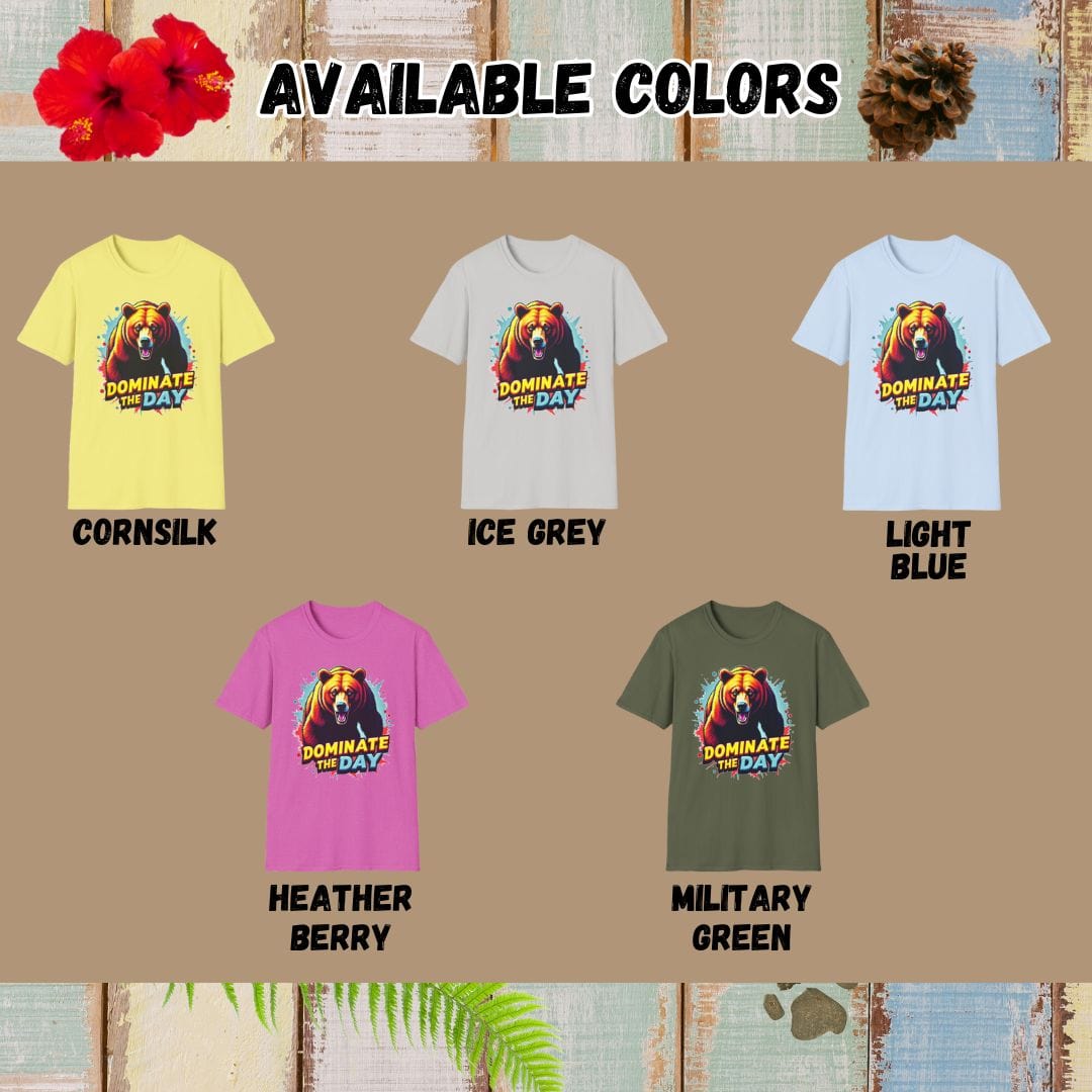 Bear Tee – Dominate the Day – Bold Vibrant Art