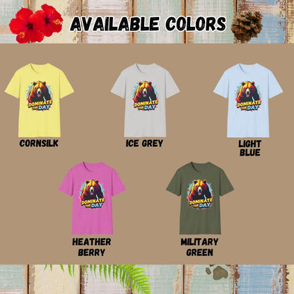 Bear Tee – Dominate the Day – Bold Vibrant Art