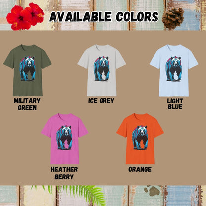 Bear Tee – Geometric – Bold Vibrant Art