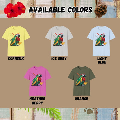 Parrot Tee – Geometric – Bold Vibrant Art