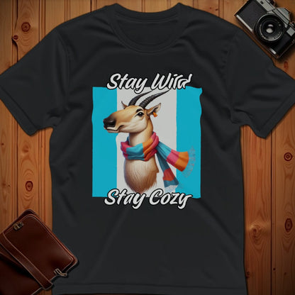 Saige Antelope Tee – Stay Wild Stay Cozy – Bold Vibrant Art