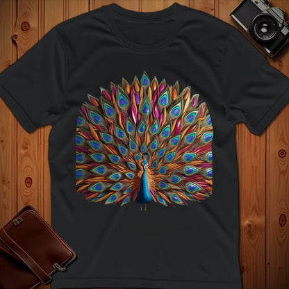 Peacock Tee – Teardrop Feathered – Bold Vibrant Art