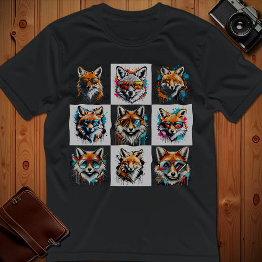 Fox Tee – Checkerboard – Bold Vibrant Art