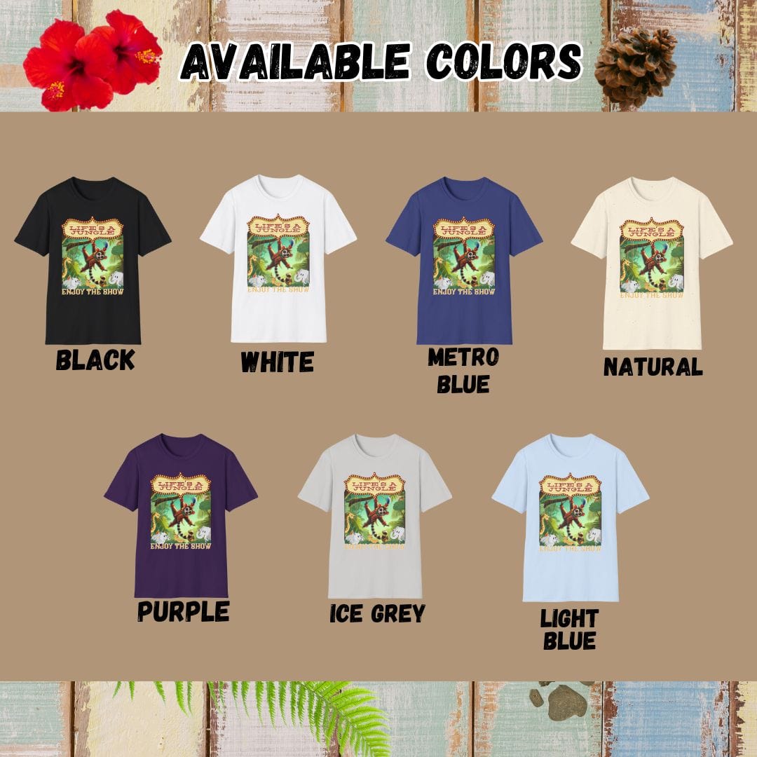 Kinkajou Tee – Life’s A Jungle Enjoy The Show – Bold Vibrant Art