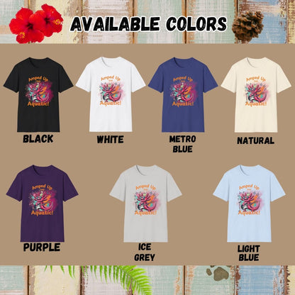 Axolotl Tee – Amped Up and Aquatic – Bold Vibrant Art