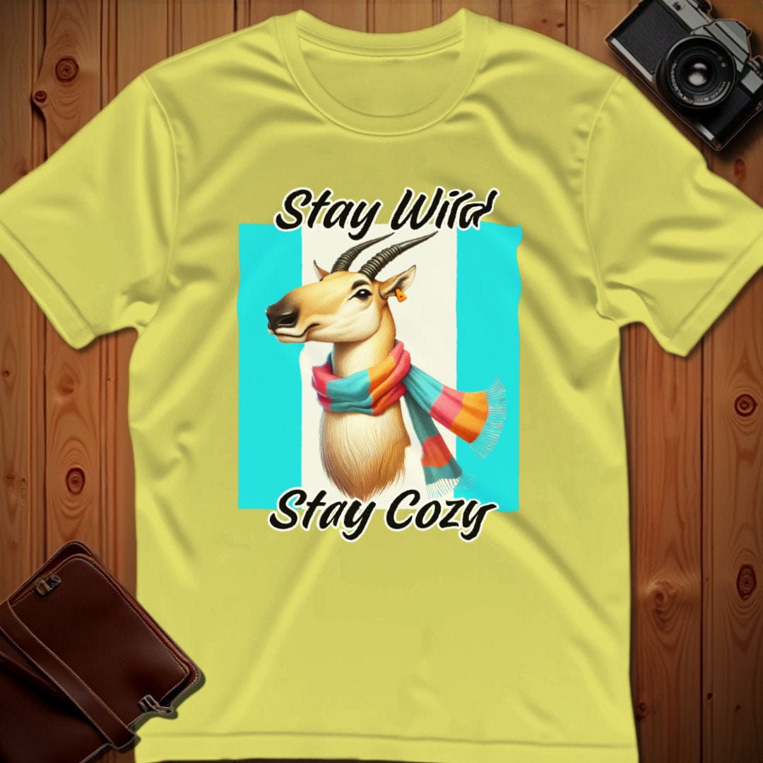 Saige Antelope Tee – Stay Wild Stay Cozy – Bold Vibrant Art