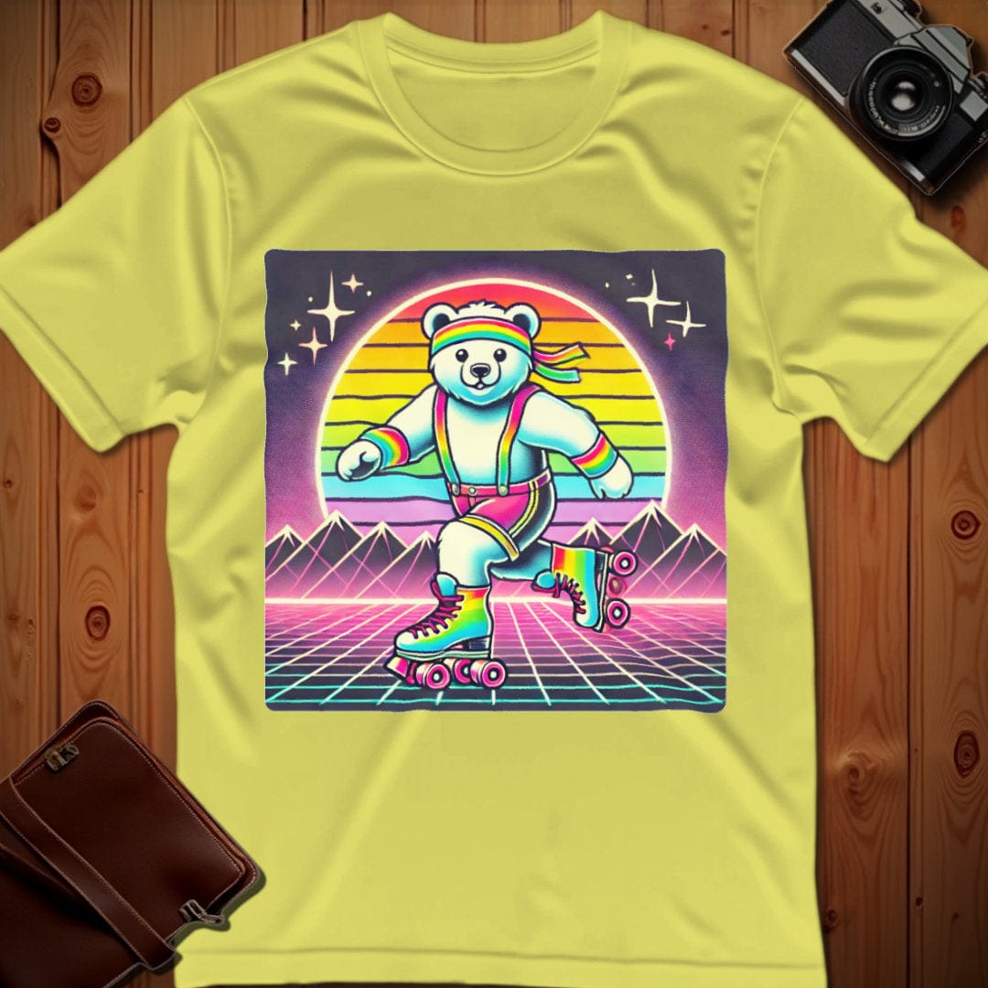 Bear Tee – 80's Roller Skating – Bold Vibrant Art