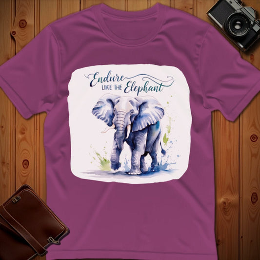 Elephant Tee – Endure Like The – Bold Vibrant Art