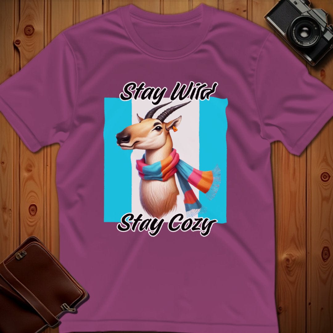 Saige Antelope Tee – Stay Wild Stay Cozy – Bold Vibrant Art