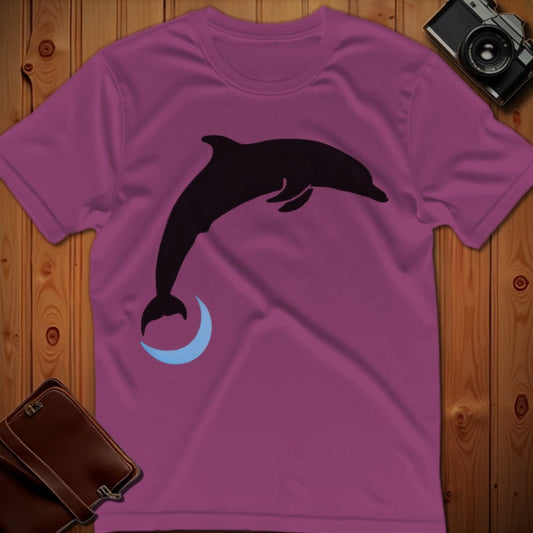 Dolphin Tee – Jumping Minimalist – Bold Vibrant Art
