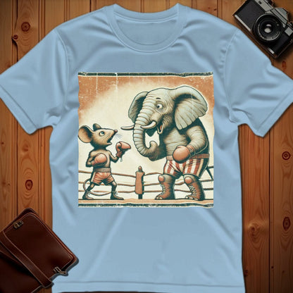 Mouse, Elephant Tee – Boxing Match – Boxing – Bold Vibrant Art