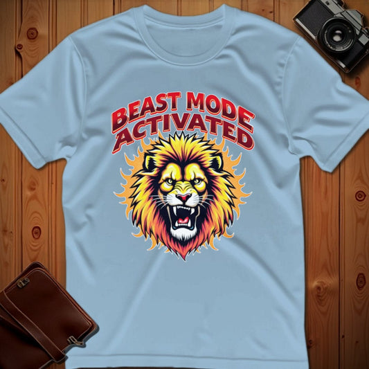 Lion Tee – Beast Mode Activated – Bold Vibrant Art