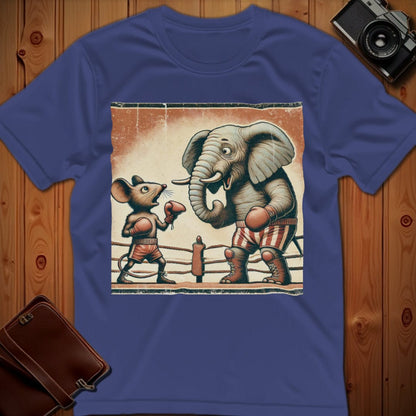 Mouse, Elephant Tee – Boxing Match – Boxing – Bold Vibrant Art