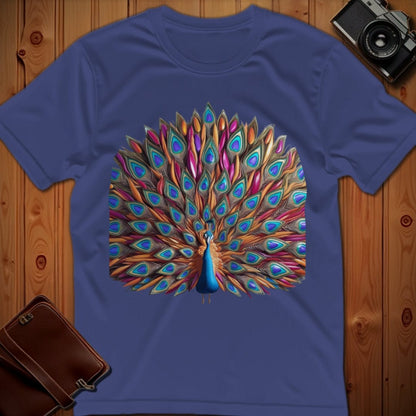 Peacock Tee – Teardrop Feathered – Bold Vibrant Art