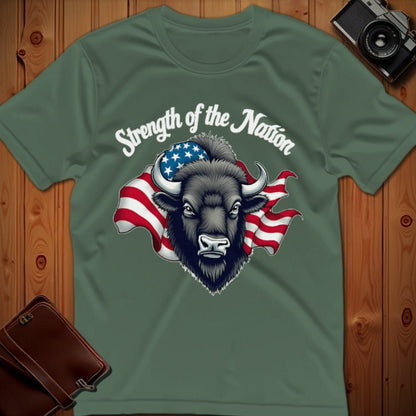 Bison Tee – Strength of the Nation – Bold Vibrant Art