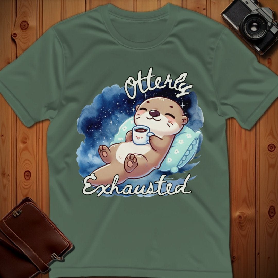 Otter Tee – Otterly Exhausted– Bold Vibrant Art