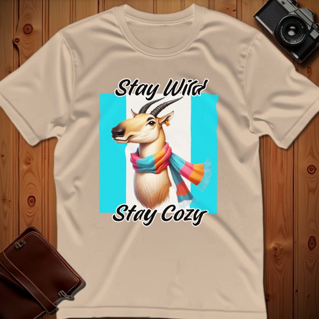 Saige Antelope Tee – Stay Wild Stay Cozy – Bold Vibrant Art