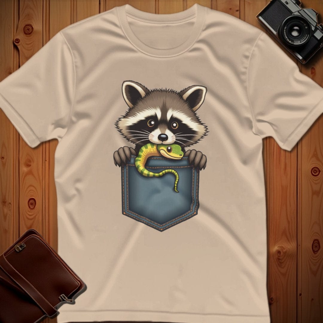 Racoon Tee – Pocket – Bold Vibrant Graphic | Outdoor Adventure