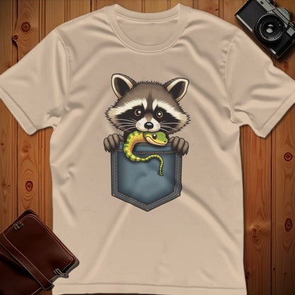 Racoon Tee – Pocket – Bold Vibrant Graphic | Outdoor Adventure