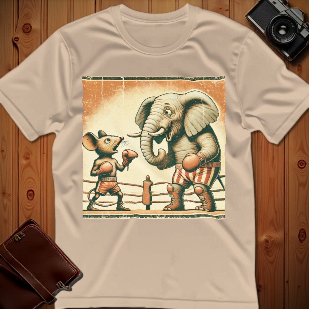 Mouse, Elephant Tee – Boxing Match – Boxing – Bold Vibrant Art