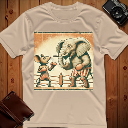 Mouse, Elephant Tee – Boxing Match – Boxing – Bold Vibrant Art