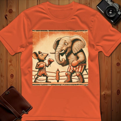 Mouse, Elephant Tee – Boxing Match – Boxing – Bold Vibrant Art
