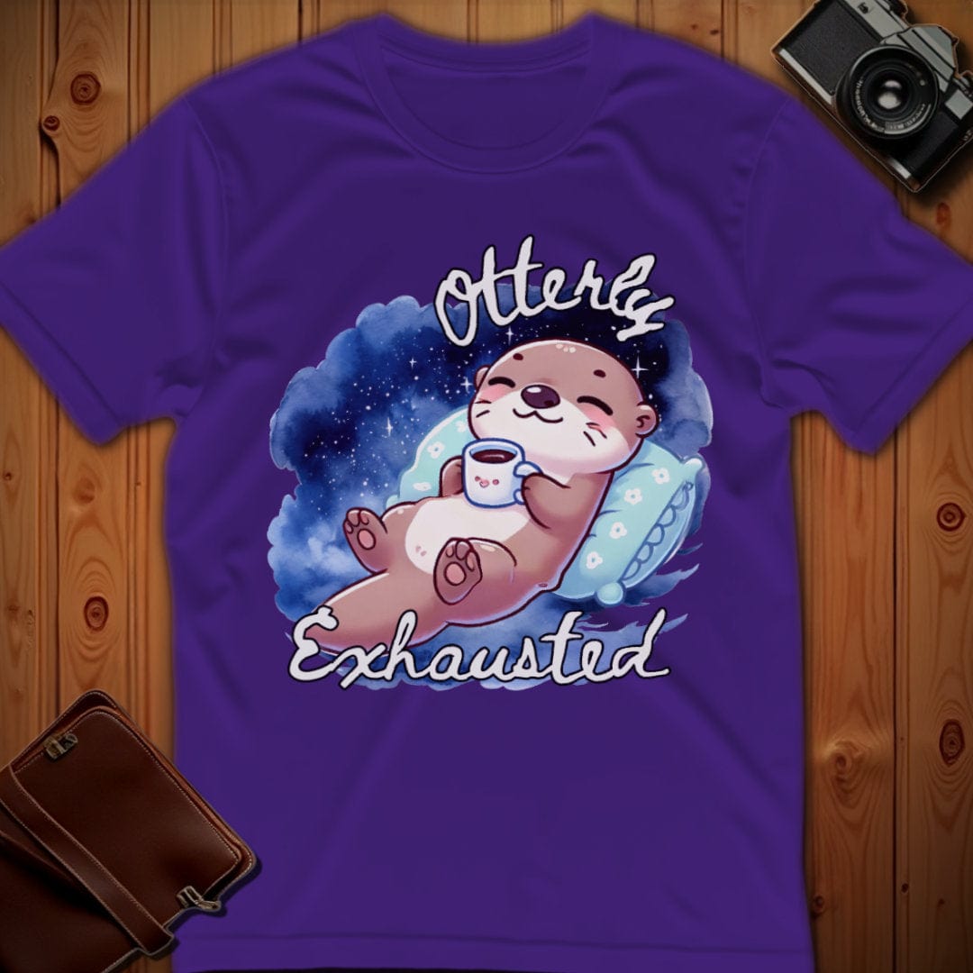 Otter Tee – Otterly Exhausted– Bold Vibrant Art