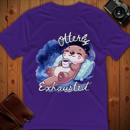 Otter Tee – Otterly Exhausted– Bold Vibrant Art