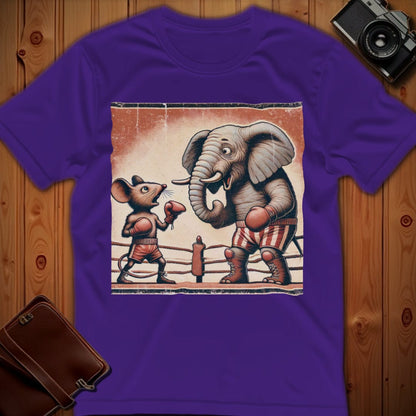 Mouse, Elephant Tee – Boxing Match – Boxing – Bold Vibrant Art