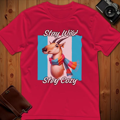 Saige Antelope Tee – Stay Wild Stay Cozy – Bold Vibrant Art